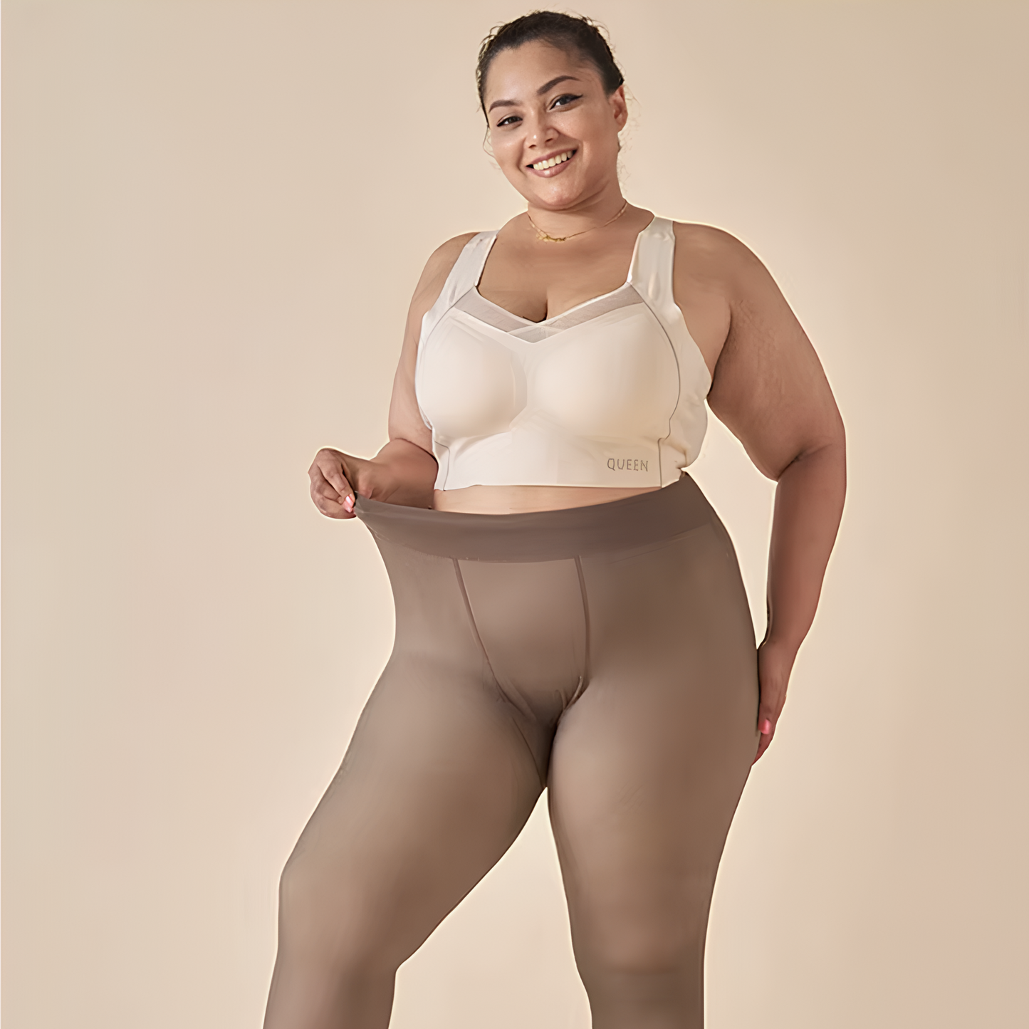 Przezroczyste rajstopy polarowe